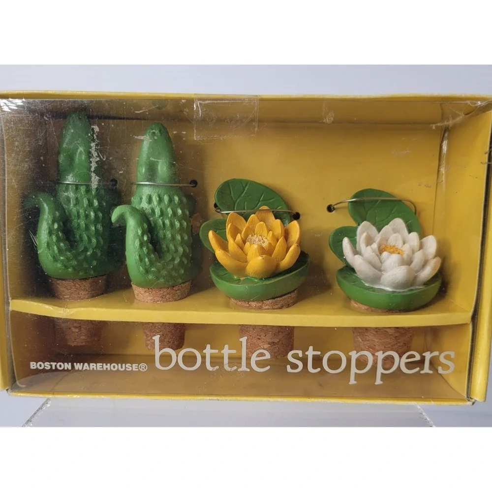 2008 Boston Warehouse Everglade Garden Bottle Stoppers Alligator‎ Flowers NEW
